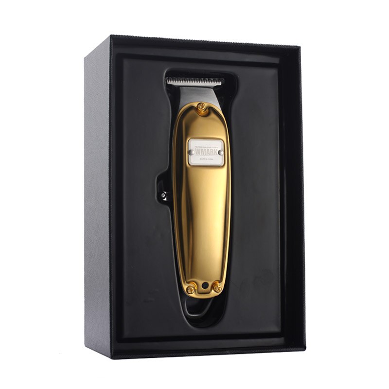 Wmark ng all-metal gyllene sliver sladd / sladdlös detalj triimer med t-blad detalj usb-laddning 1400 mah höghastighetsmotor