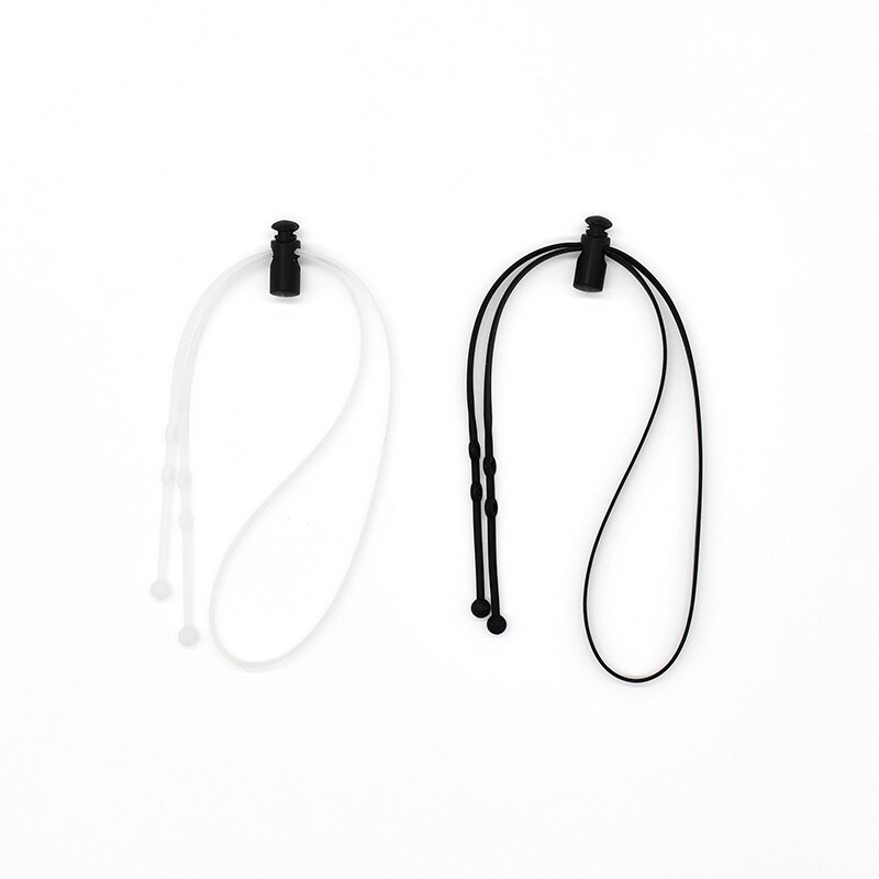 Cordón de silicona para mascarilla desechable, soporte de cuerda anticaída, almacenamiento para mascarilla, cuello ajustable, práctico, con dos ganchos