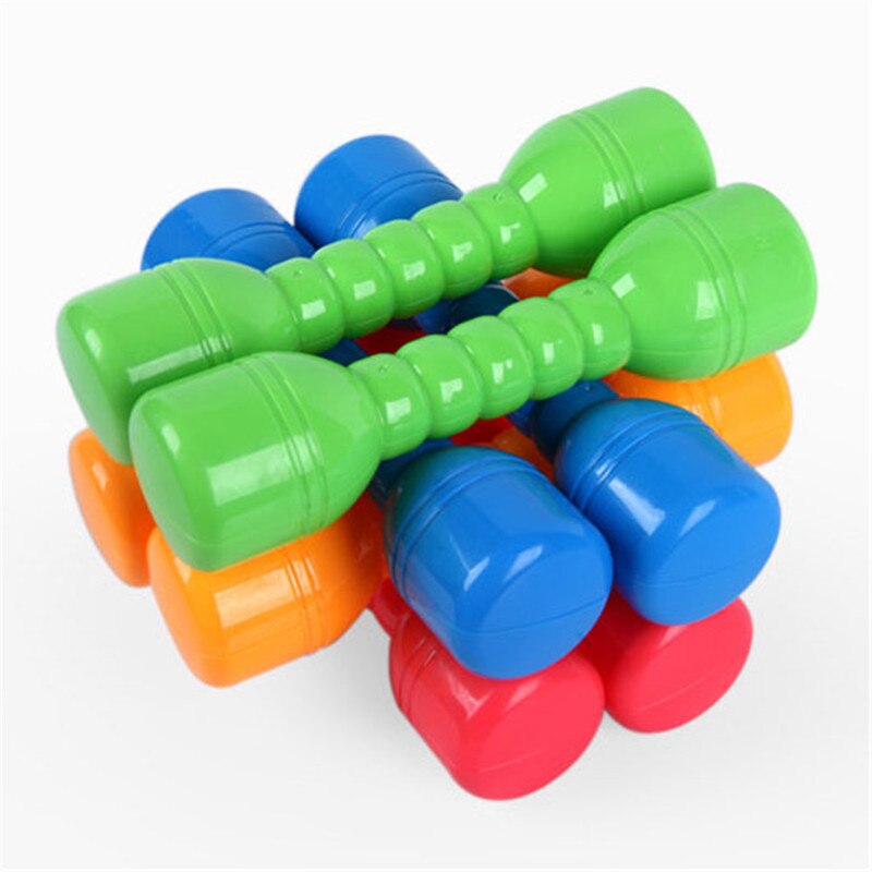 1 par = 2 piezas de plástico niños dumbell juego de Deporte fitness baile herramienta de entrenamiento en interiores 4 colores