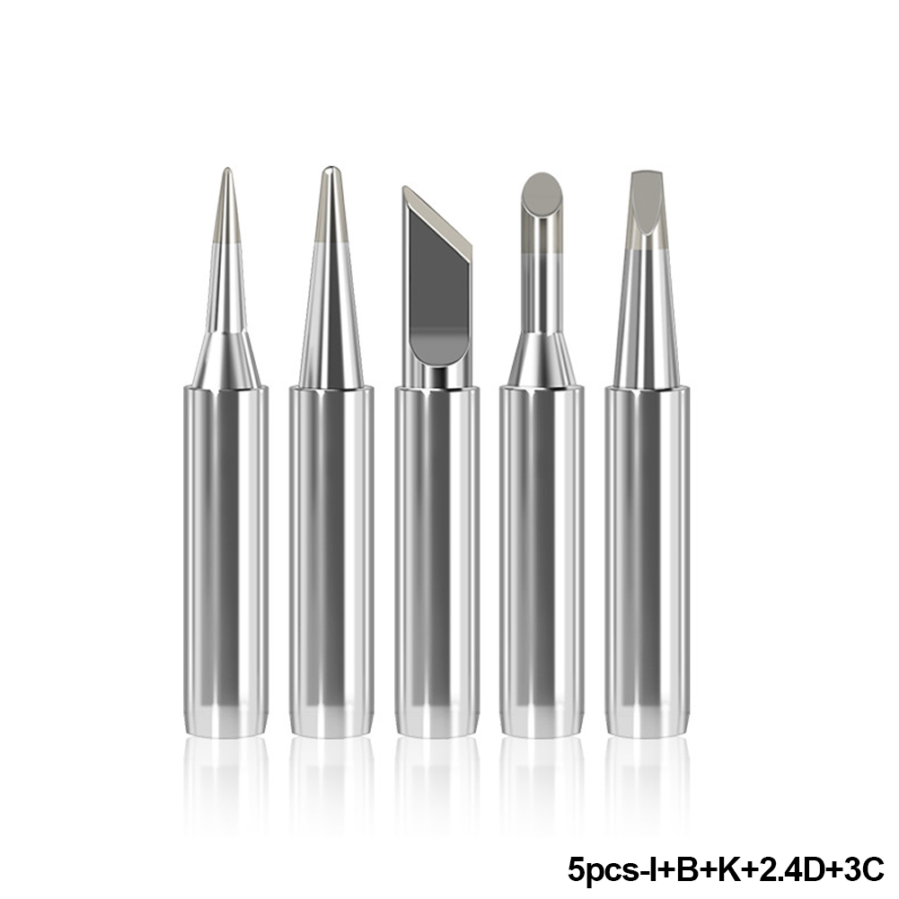 Estação de solda adaptador de alça de ferro para esd 852d 936 937d 898d 907 hakko ponta de ferro cânula embalagem + 5 peças ferramenta de pontas de ferro de solda: Prateado