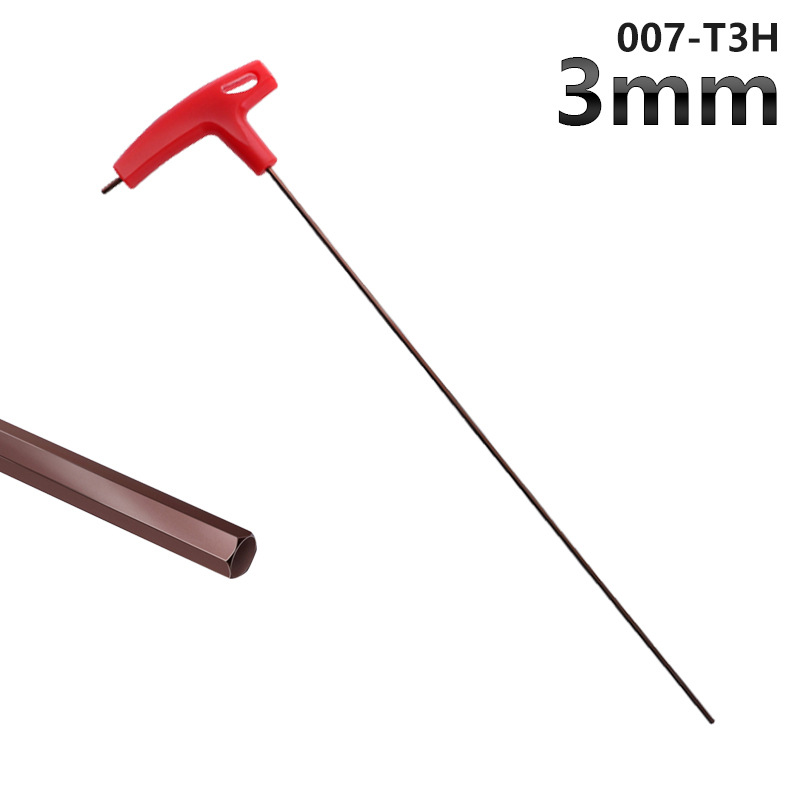Extra lång typ sexkantnycklar set 3/4/5/6/8mm insexnycklar handverktyg sexkant set t handtag platt skiftnyckel reparationsverktyg nycklar för reparationsbil: 3mm