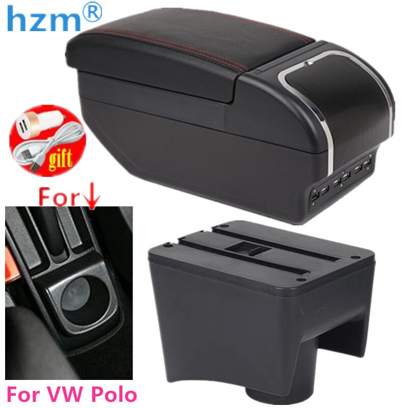 For Volkswagen POLO Armrest For VW POLO Mk5 6R Vento Car Armrest box Center Storage box Car accessories Retrofit