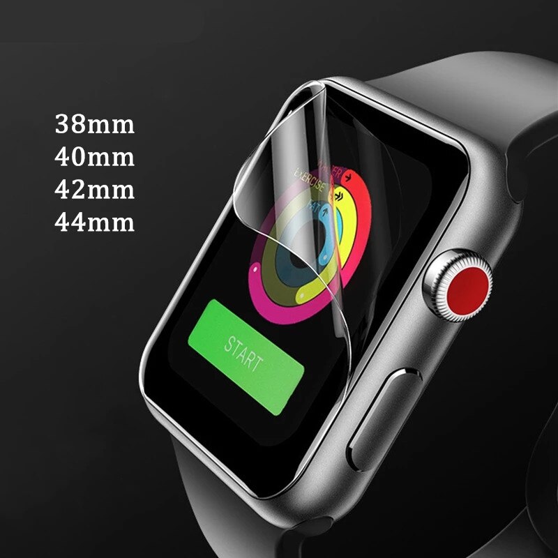 Couvercle de protection pour Apple Watch, 40mm, 44mm, 38mm, 42mm, coque plein écran 3D pour Apple Watch série 6 SE 5 4, PET et PMMA pour iwatch 3 2 1