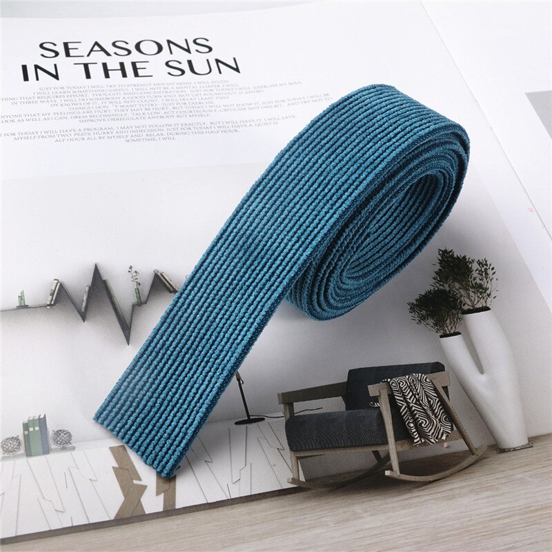 Tira de tejido de pana de 25mm x 1M, suministros para manualidades DIY, diadema con lazo Manual, horquilla, cintas para el pelo, accesorios de costura: Blue