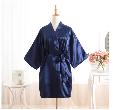 Donne calde di Seta Corto Damigella D'onore Della Sposa Abito sexy Da Sposa in Raso kimono Vestaglie Degli Indumenti Da Notte Camicia Da Notte del Vestito della Donna Accappatoio Pigiama Rosa: XXL / Cielo Blu