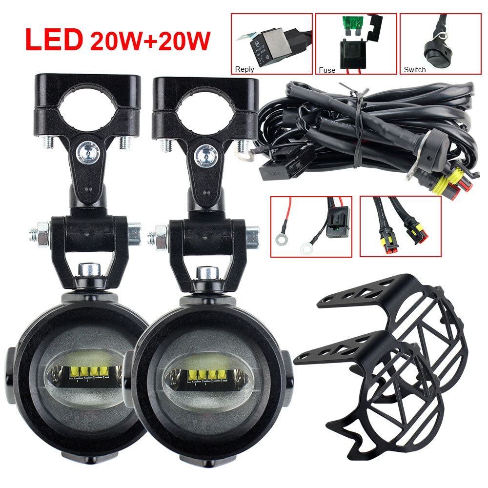 Faros antiniebla auxiliares para motocicleta, luz led con soportes delanteros para modelos BMW R1200Gs Adventure LC F650GS F800GS F700GS