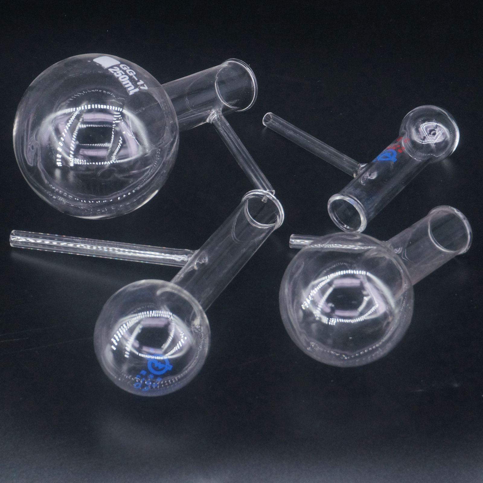 Matraz de destilación de vidrio, base redonda con brazo lateral para destilación de laboratorio, 30ml, 60ml, 100ml, 250ml, 500ml, 1000ml, 2000ml