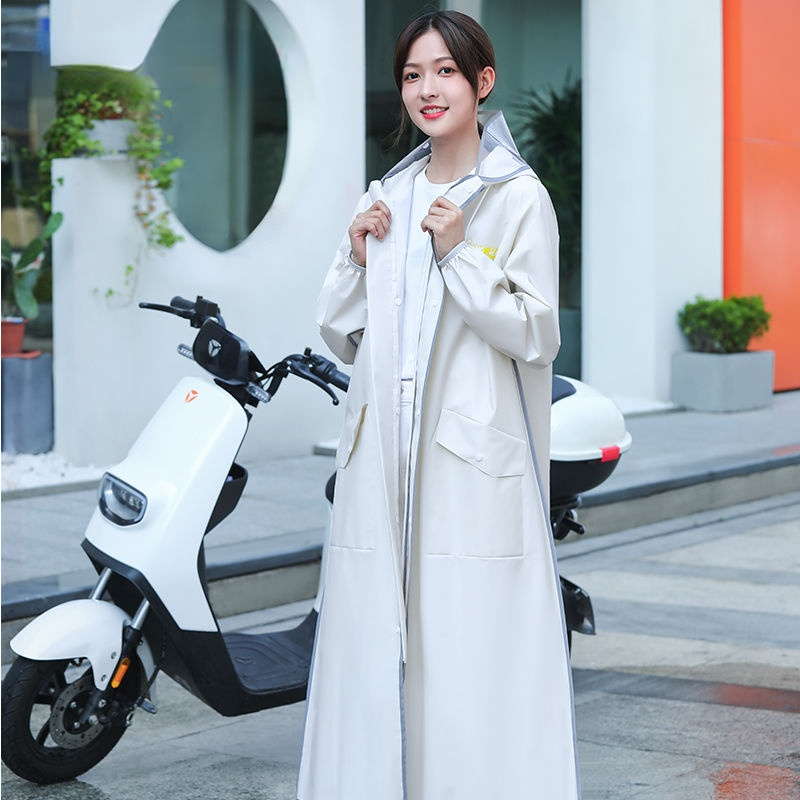 Chubasquero de para hombre y mujer, abrigo impermeable grueso, Poncho transparente para adulto, Sudadera con capucha para acampar: Blanco / L 160-170CM