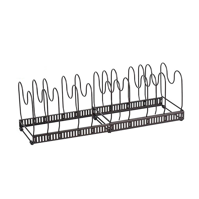 Uitbreidbaar Pannen Organizer Rack 7/10/12 Compartimenten Schotel Opbergrek Pot Deksel Organizer Potten Houder Keukengerei Rack: Licht Geel