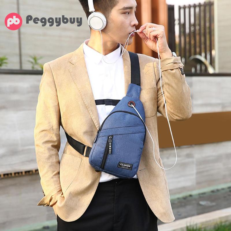 Männlichen Einfarbig lässig Crossbody Brust Taschen Oxford Männer Freizeit Reißverschluss Schulter Bote Sport Taschen