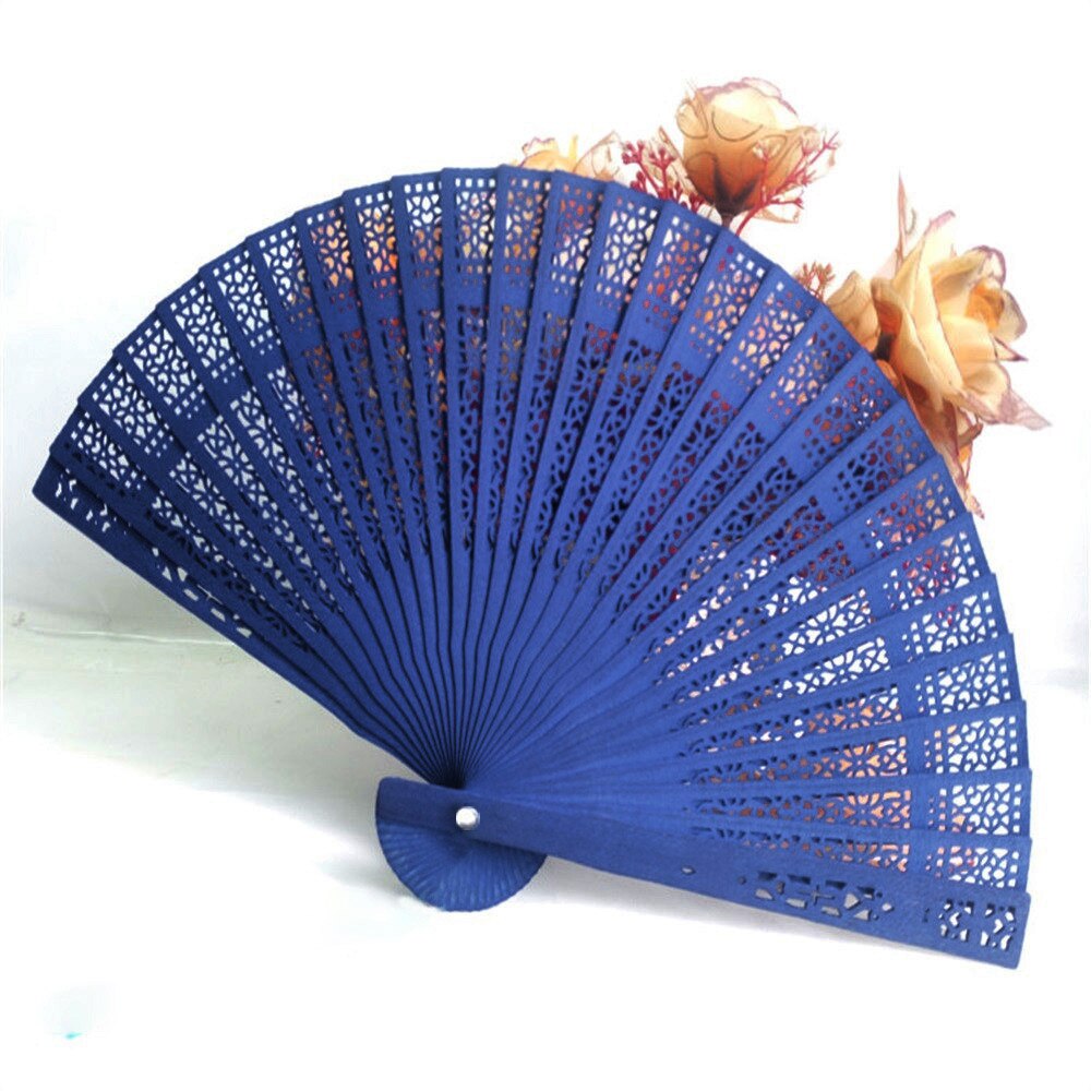 Wedding Hand Fragrant Party Carved Bamboo Folding Fan Chinese Style Wooden Hand Fan Ladies Fans Abanicos Para Boda G815