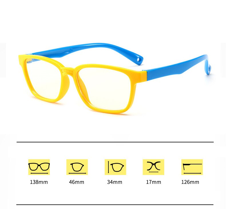 Børn anti blåt lys briller drenge piger læsebriller blødt silikone stel sikre læsebriller til computer telefon  uv400