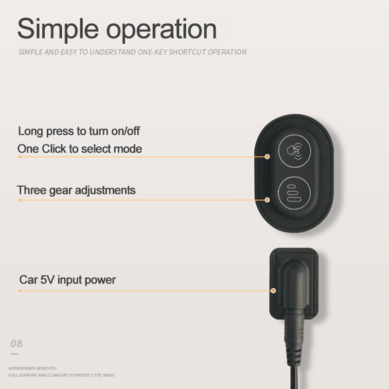 Auto Massage Kussen Rugleuning Ondersteunen Lumbale Kussen Verlichten Vermoeidheid Hals Usb Opladen Hoofdsteun Voor Office Home Auto Accessoires