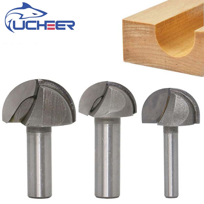 UCHEER 1pcs 8mm Shank round Router Bits for wood cove box bit Tungsten Carbide Woodworking endmill miiling cutter