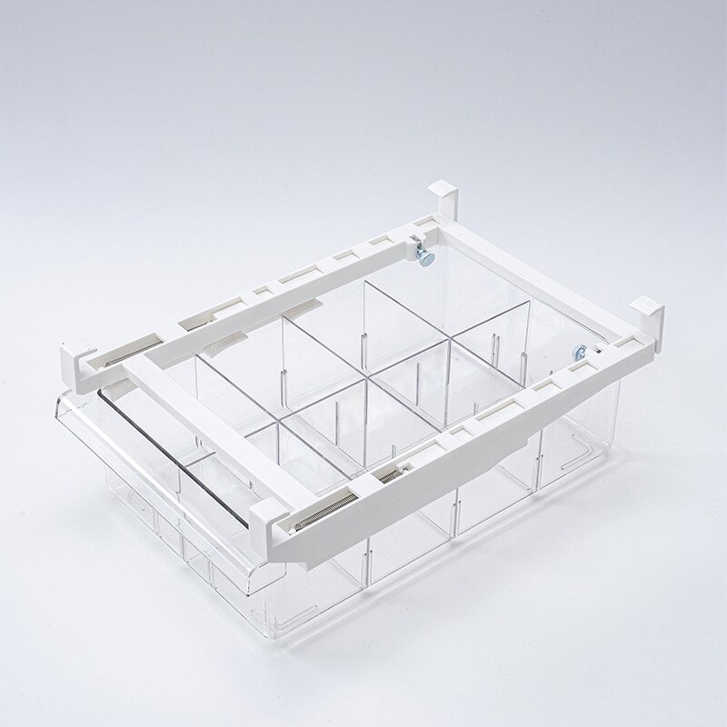 1/4/8Refrigerator Draw Compartment Refrigerator Drawer Organizer Transparent Fridge Storage Bin Containers For Pantry Freezer: 8 grids