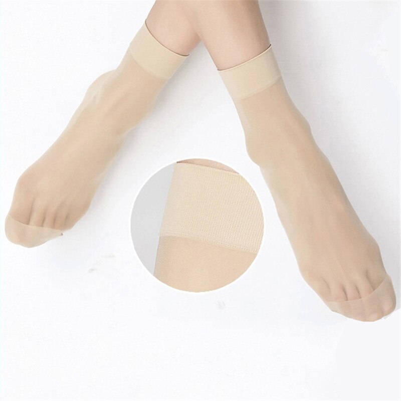 10 par korta strumpor dam tjejer fina tunna strumpor sommar genomskinliga kristallstrumpor osynliga elastiska ankelstrumpor kvinnliga sox