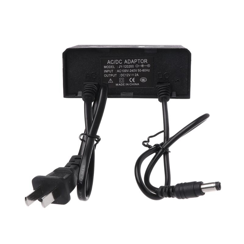 Alimentation ca cc chargeur adaptateur 12V 2A ue prise américaine étanche en plein air pour moniteur CCTV CCD caméra de sécurité