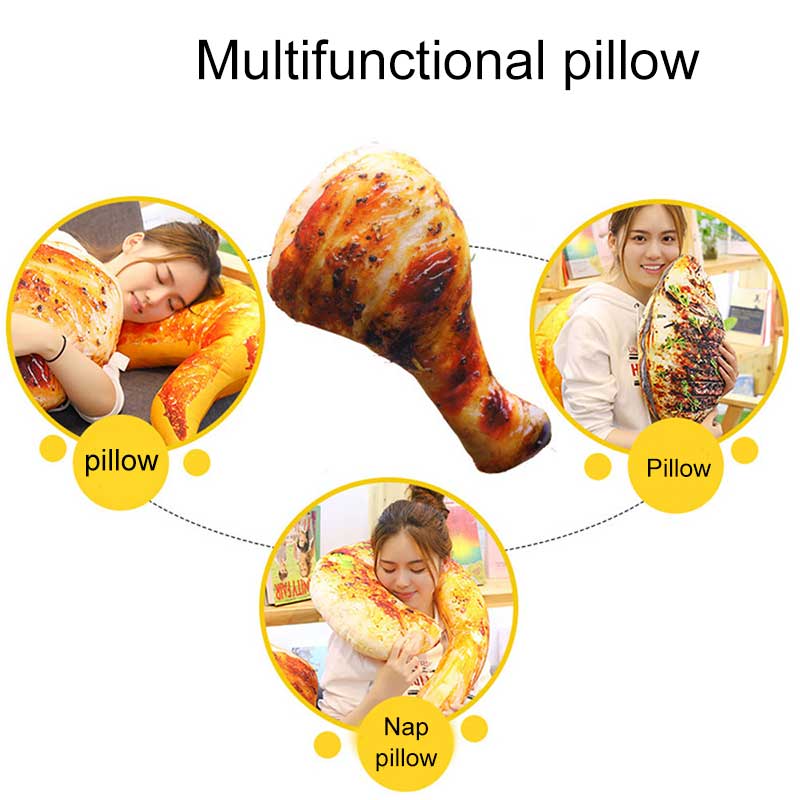 3D Simulation Chicken Leg Pillow Food Plush Toy Throw Pillow Doll DC120