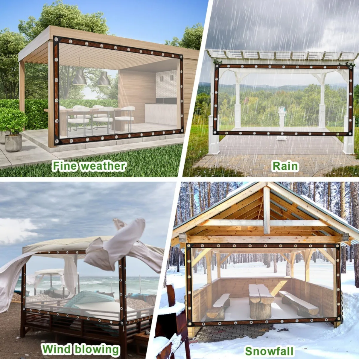Film plastique Transparent imperméable, couverture étanche pour serre, balcon, plantes, tente isolante, terrasse extérieure, Protection UV
