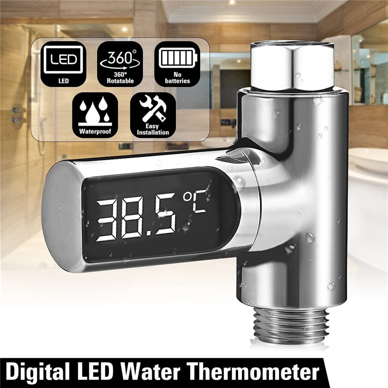 Digital led display vandhane temperaturmonitor vandtemperaturmåler smart bruserhane til køkkenbadeværelse