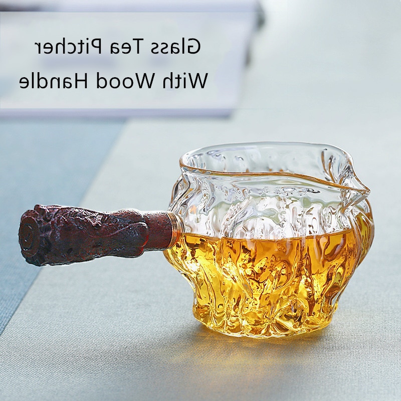 Side Handle Glass Tea Pitcher Chinese Tea Ware Tea Divider Chahai Heat-Resisting Borosilicate Glass Tea Cup Coffee Milk Pot