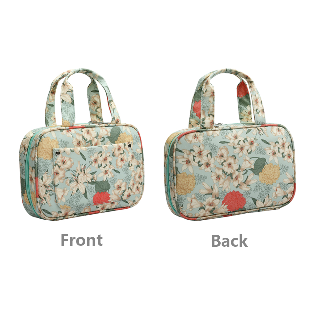 Accessories Zipper Storage Case Travel Portable Organizer Floral Print DIY Knitting Needles Crochet Hook Bag With Handle Tote