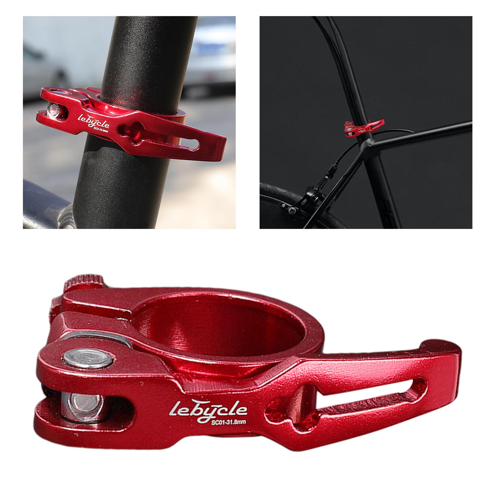 Aluminium Fiets Zadelpenklem Berg Fiets Pole Zadelpen Kraag Clip 31.8Mm Of 34.9Mm Apparatuur: Red 31.8MM