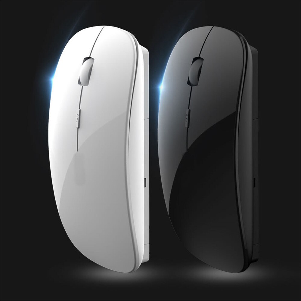 Ratón inalámbrico ultradelgado, USB 2,4 GHz, Bluetooth 5,0, receptor Delgado óptico para juegos, ordenador para Apple Mac, ordenador portátil, interruptor de encendido