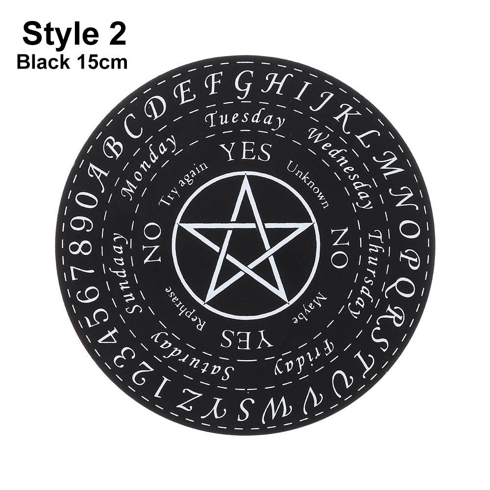 1Pc Slice Houten Slinger Board Met Sterren Zon Maan Voor Waarzeggerij Bericht Carven Decoratie Wall Art Home Decoration: Style 2-Black 15cm