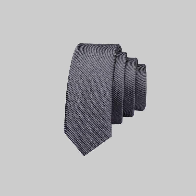 Cravate fine en soie pour hommes, nouveauté, décontractée, vert clair, 4CM,: Gris foncé