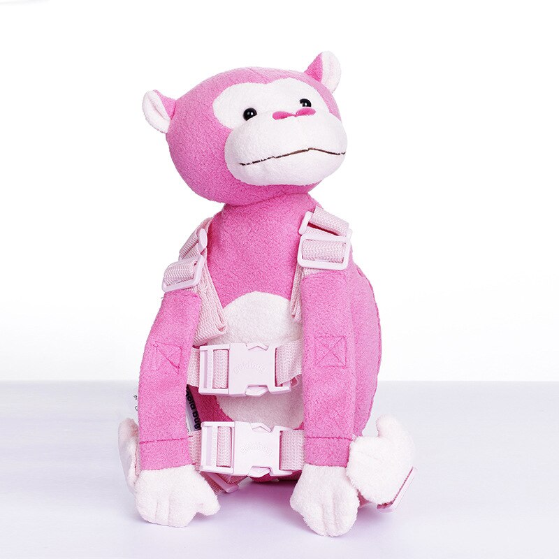 2 in 1 Harness Buddy Monkey Baby Safety Animal Toy Backpacks Bebe Walking Reins Toddler Leashes Kid Keeper GB-016: Monkey Pink