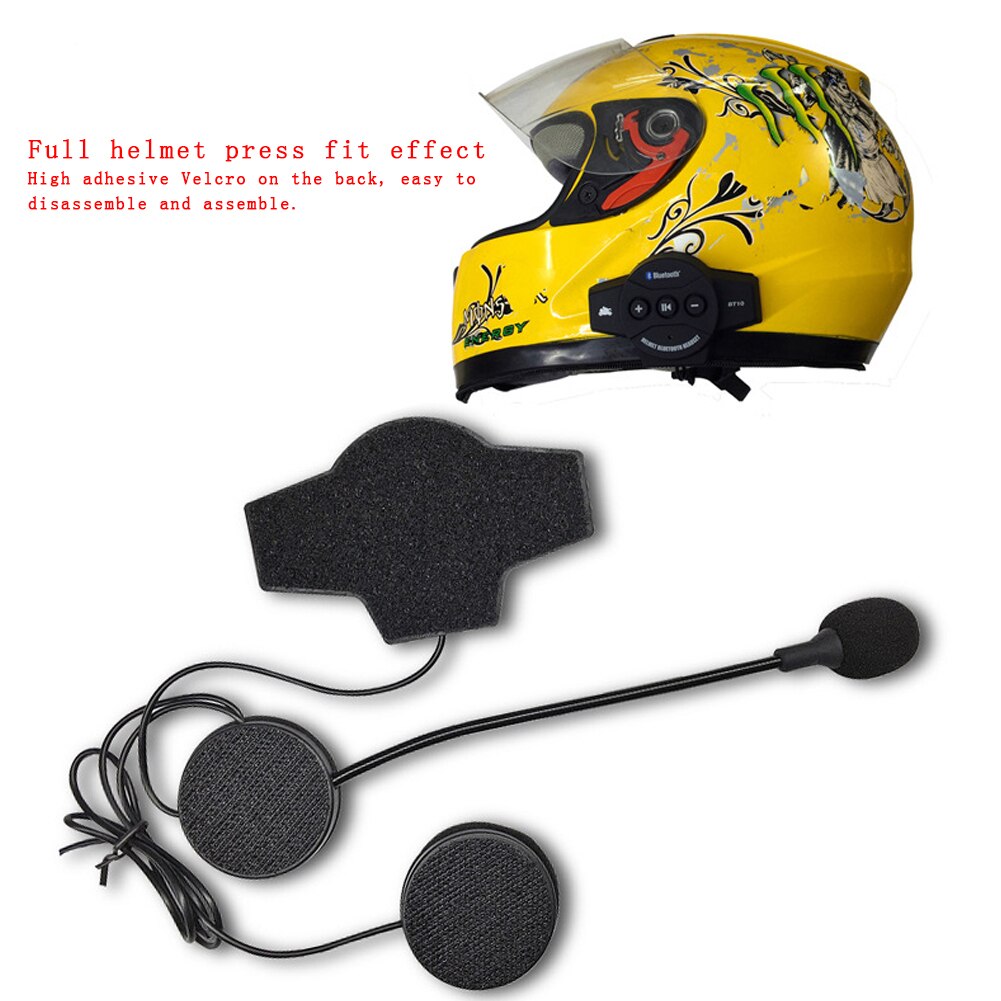 BT10 Riding Hands Free Intercom Wireless With Microphone Long Standby Helmet Headset Universal Bluetooth Motorcycle Interphone