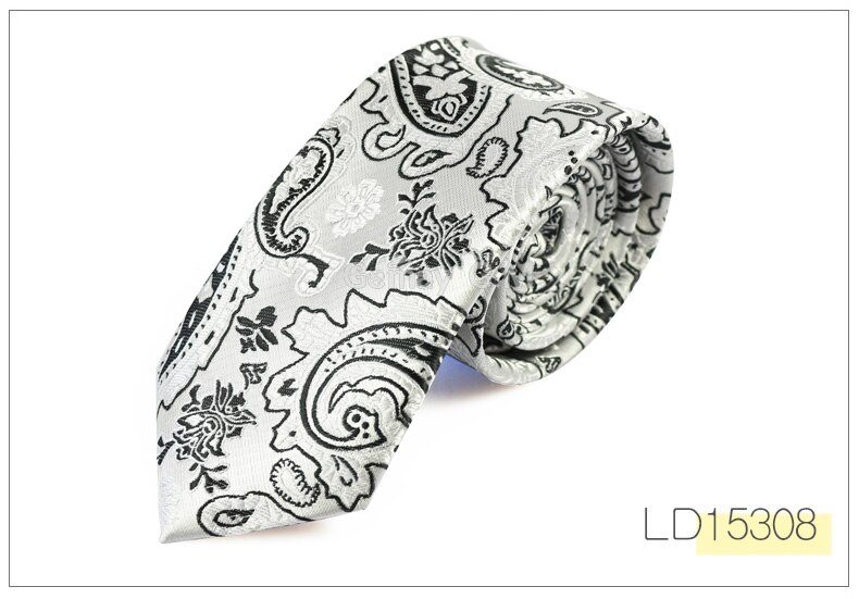Modne męskie krawaty wąskie krawaty 6cm klasyczny wzór paisley krawat dla mężczyzn formalne formalne na wesele garnitur krawat żakardowe tkane krawaty: LD15308