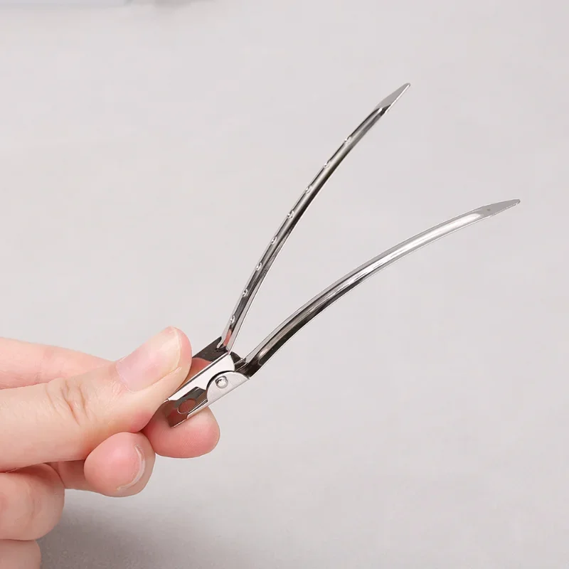 Pinzas para el cuidado del cabello, sección de peluquería de acero inoxidable, tocado, horquilla de Metal DIY, horquillas de posicionamiento de partición de pico de pato para niñas