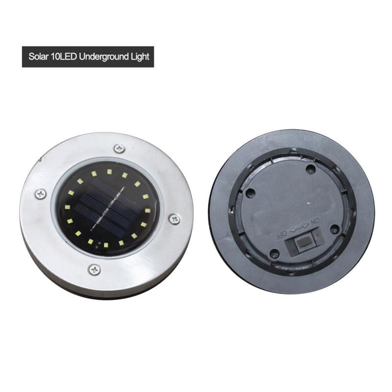 Luz Solar de jardín enterrada, lámpara de calle exterior de gran brillo de luz LED para jardín con carcasa de acero inoxidable, lámpara de jardín IP65 impermeable: White / 16 Patch Beads