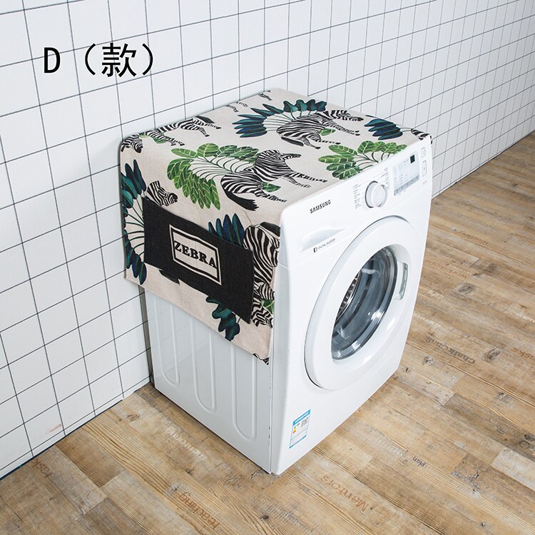 Retro plantestøvbetræk til husholdningsapparater universalbetræk vaskemaskinebetræk enkeltdørs køleskabsbetræk: D