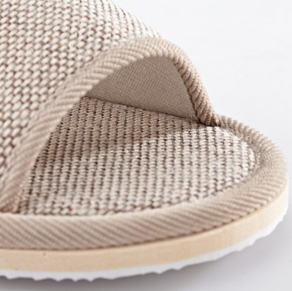 Zapatillas de casa para hombre y mujer, zapatos para suelo de interior, de lino Natural, silenciosos, para el sudor,