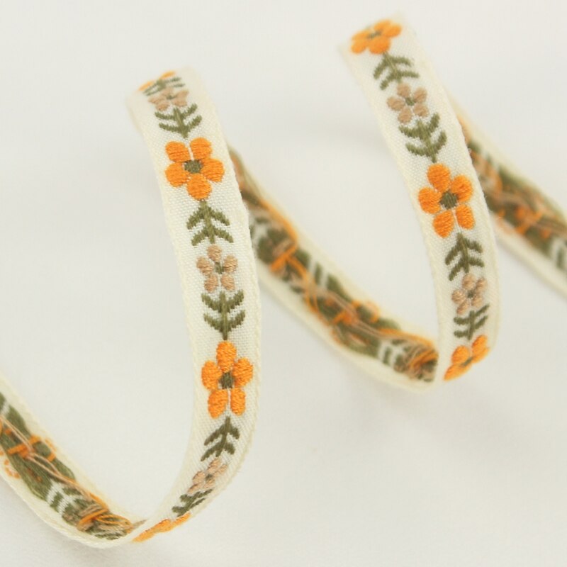 2 yards/lot japon doux Kawai style fille cheveux boucles d'oreilles et un chapeau de paille garni dentelle tissé jacquard sangle bricolage Zakka ruban: M 1.5CM