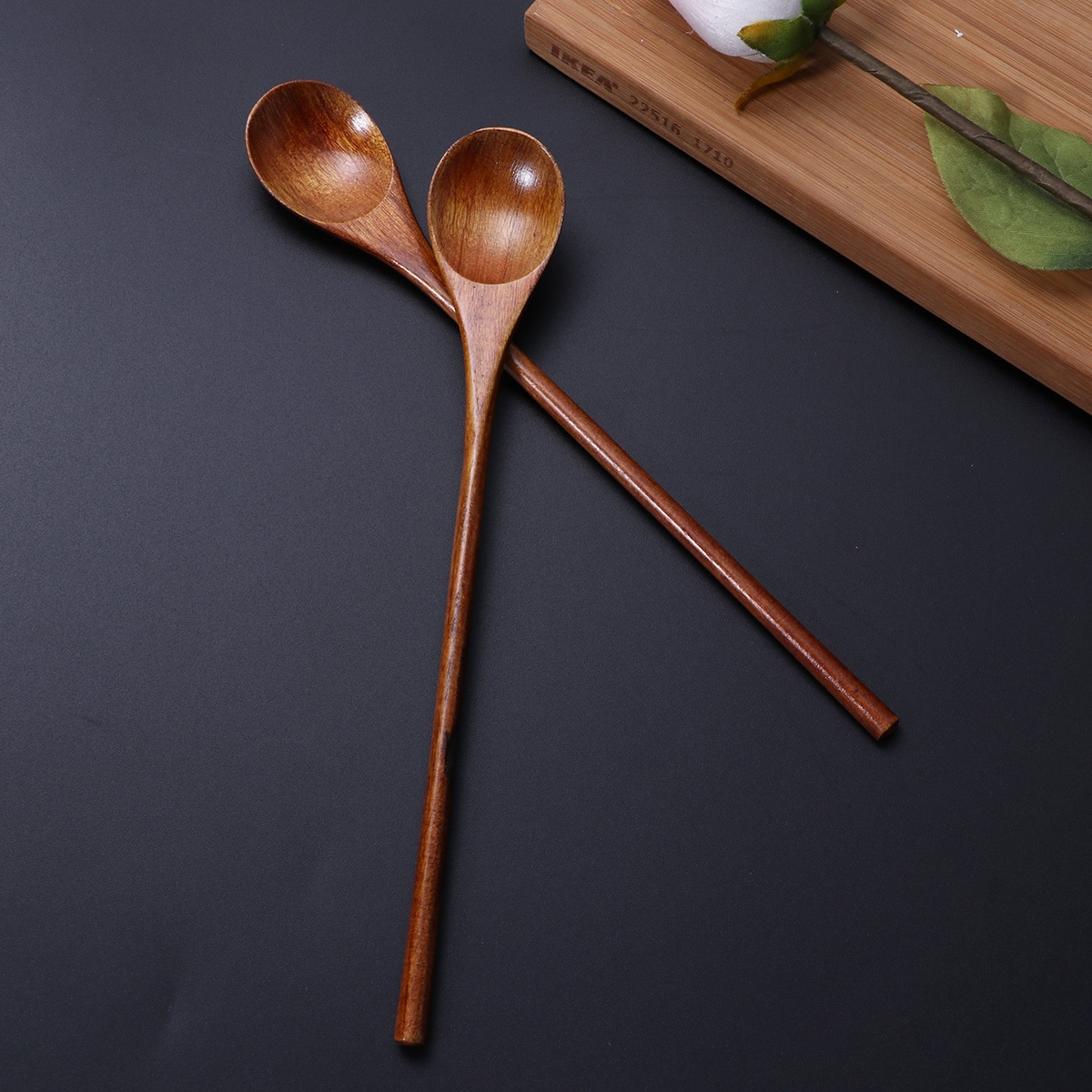 5 Stuks Eco Natuurlijke Houten Lepel Set Voor Eten Mengen Roeren Koken Koffie Demitasse Thee Dessert