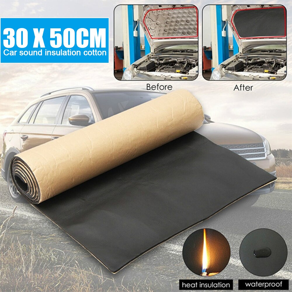 Papier d'aluminium 100x100cm 10mm voiture son bruit Deadener insonorisé coton pour capot moteur voiture toit voiture intérieur accessoires