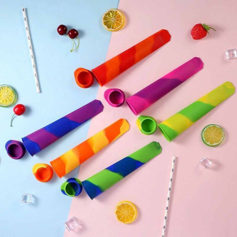 6- färg silikon push-up fryst stick form glass yoghurt gelé klubba klubba tillverkning form direktförsäljning bra