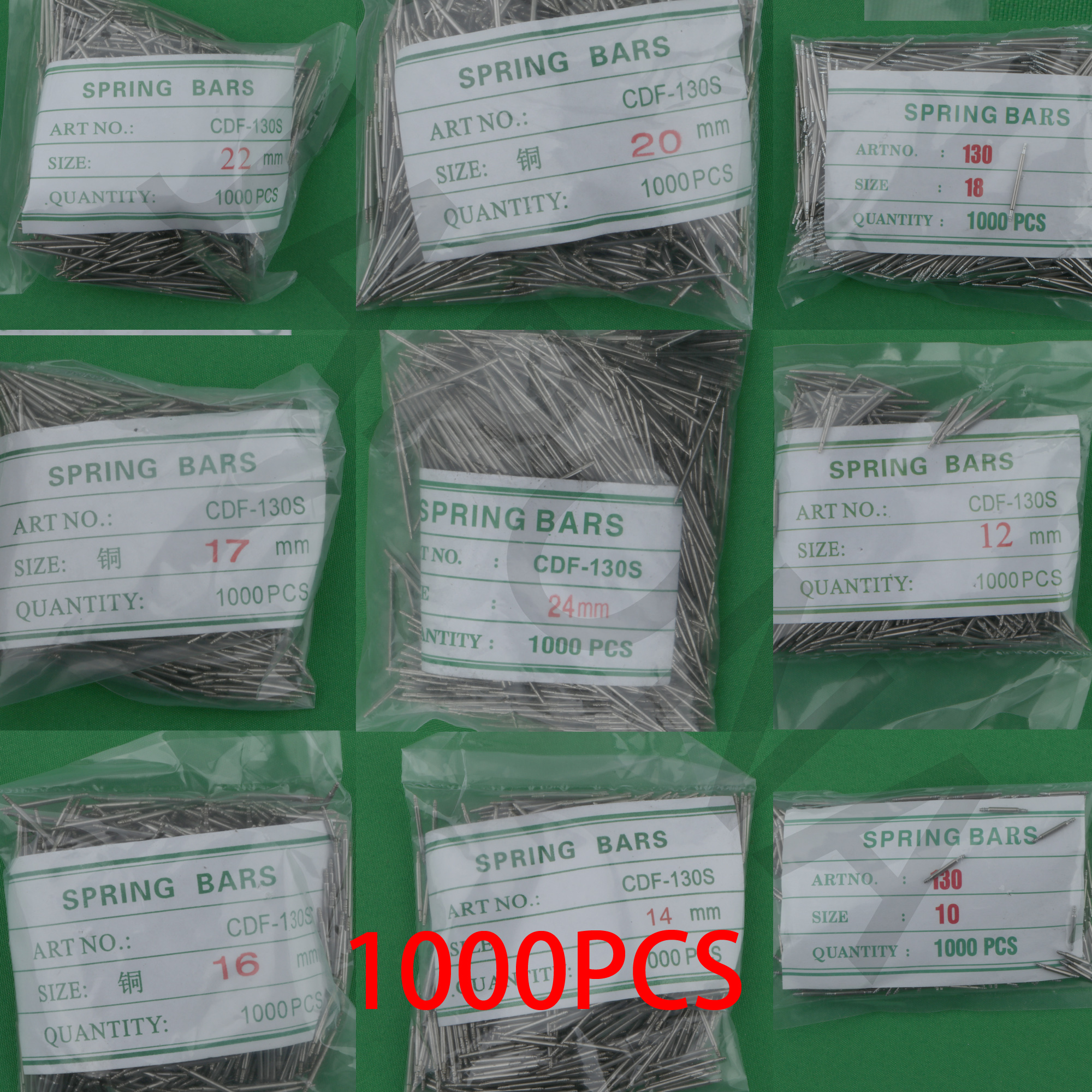 Horloge lente bar tool Horloge accessoires voor horloge winkel lente dik 1000PCS 8mm 10mm 12mm 14mm 16mm 18mm 20mm 22mm 23mm 24mm