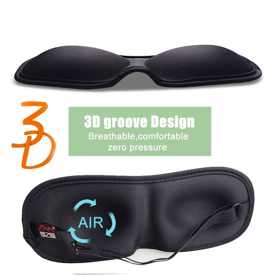 3D Ultra-tela suave y transpirable visera mascarilla para dormir de viaje portátil dormir resto ayuda ojo máscara cubierta parche de ojo máscara de dormir