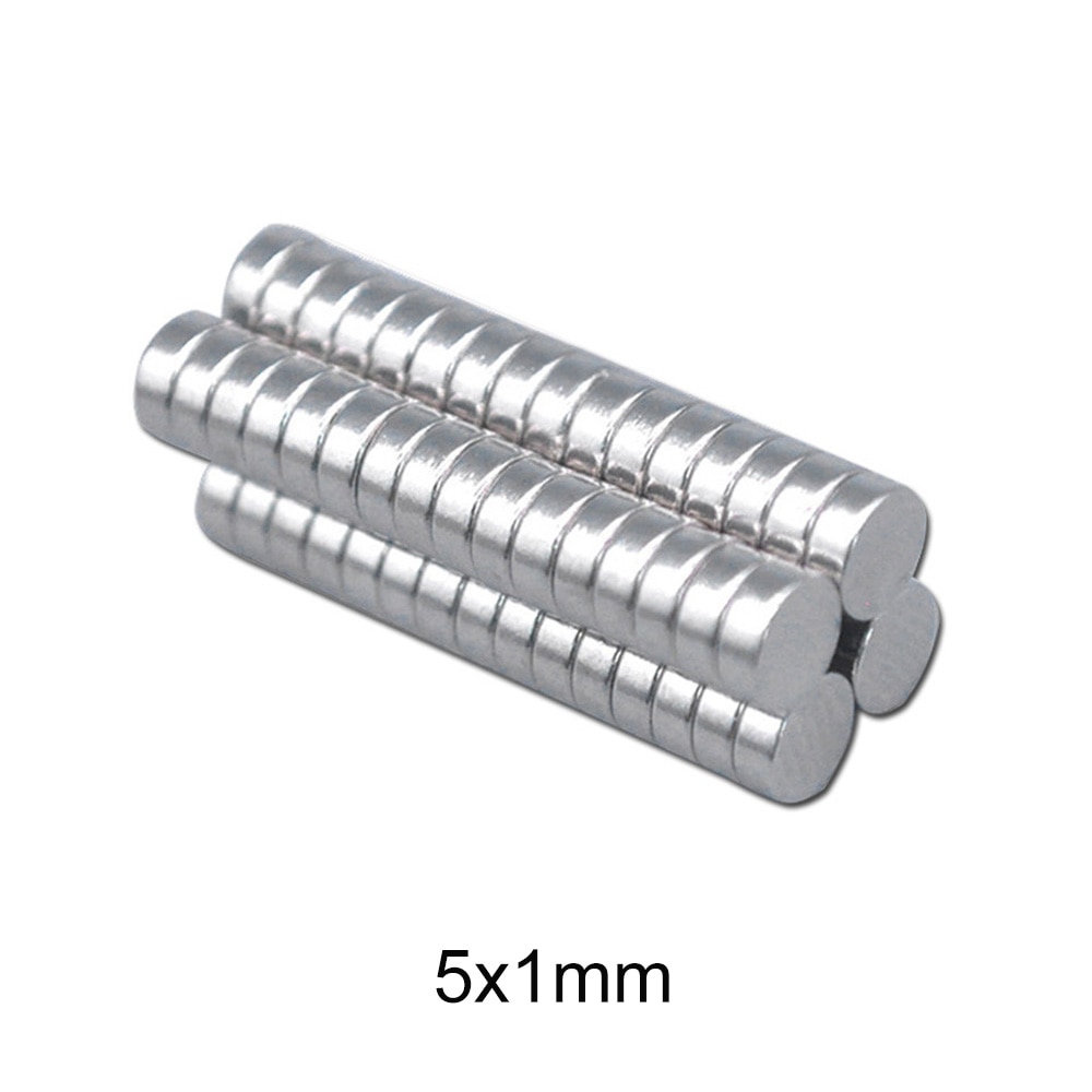 Imanes redondos pequeños de neodimio 5x1, disco de imanes permanentes de neodimio potente 5x1mm, 50-3000 Uds.