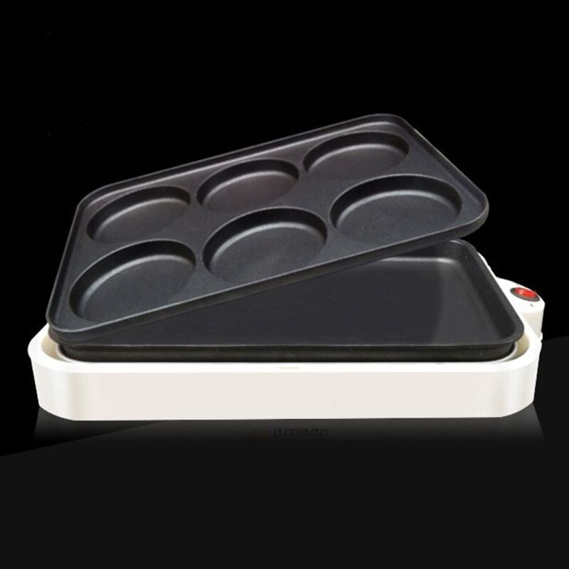 800W Snack Maker Egg Hamburger Wheel Cake Maker famiglia 6 cavità macchina da forno multifunzione