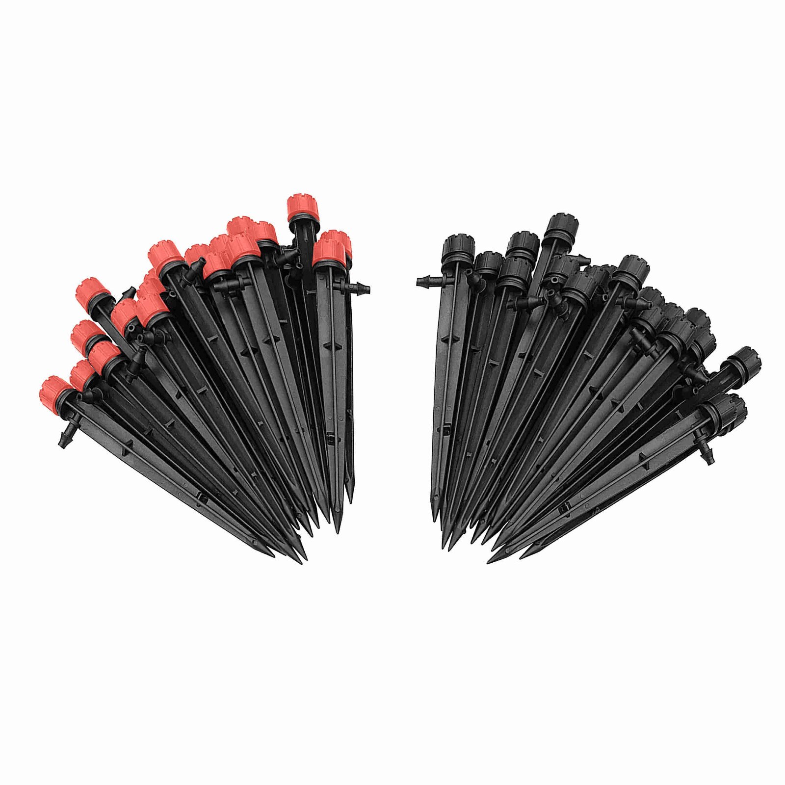 25# 50pcs 360 Degree Adjustable Water Flow Irrigation Drippers Sprinkler Emitter Drip System Spraying 8 Holes Drippers Sprinkler: C