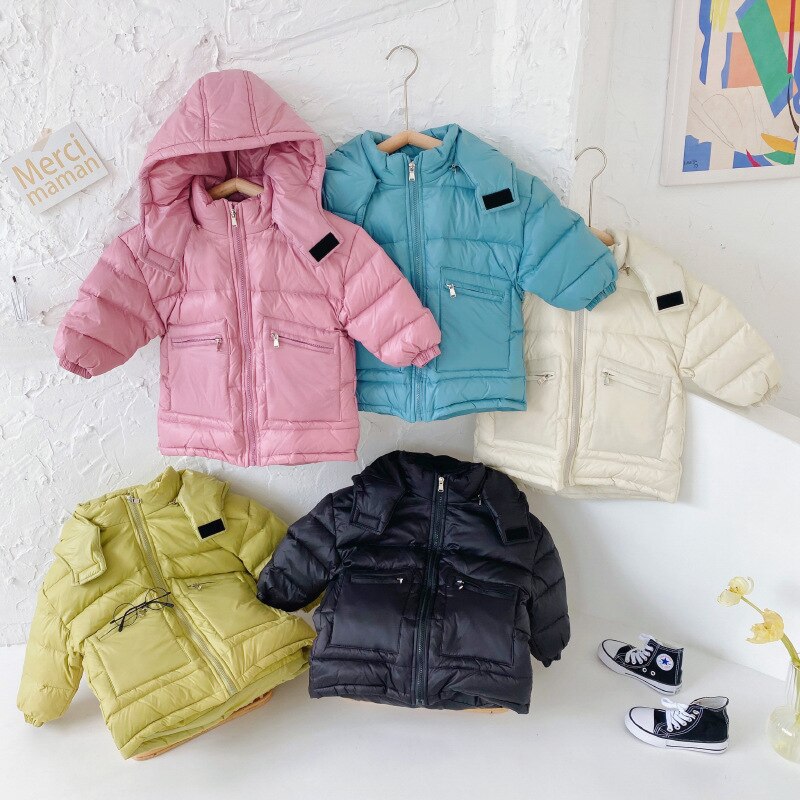Wintermeisjes warme dikke capuchon donsjacks lange winddicht effen kleur dikkere bovenkleding
