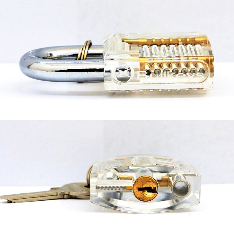 Transparent Lockpick Cutaway Inside View Pick Lock Set Padlock Locksmith Tools For Practice Train Skills Lock Picks