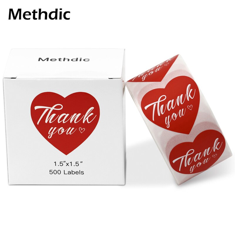 Methdic 500 Stickers Dank U Stickers Dank U Kaarten Voor Gunsten Dank U Label: red 500 stickers