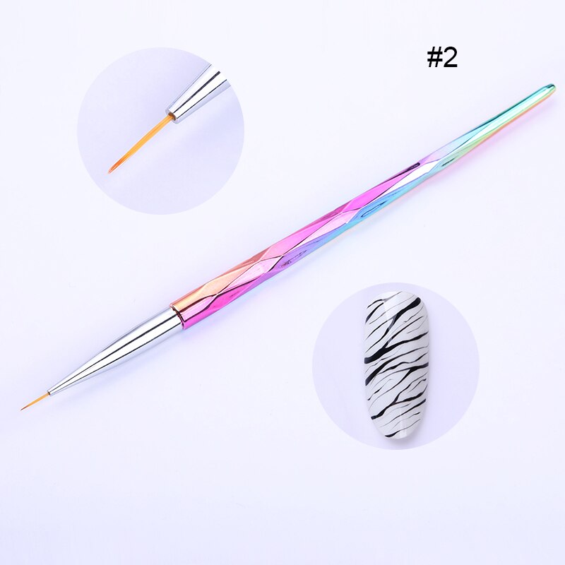 Liner penseel tekenen uv gel pen schilderen bloemen nagels diy lijn penseel auroras nagel plastic handvat nagelgereedschap nagelkunst accessoires: 02